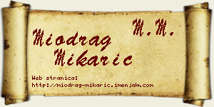 Miodrag Mikarić vizit kartica